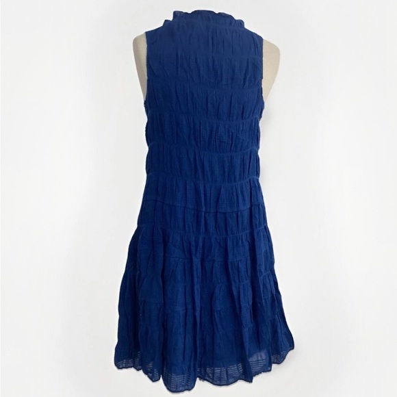 Max Studio Cobalt Blue Gauzy tiered Sleeveless Dress w/Tie Front Small NWT - Picture 3 of 14